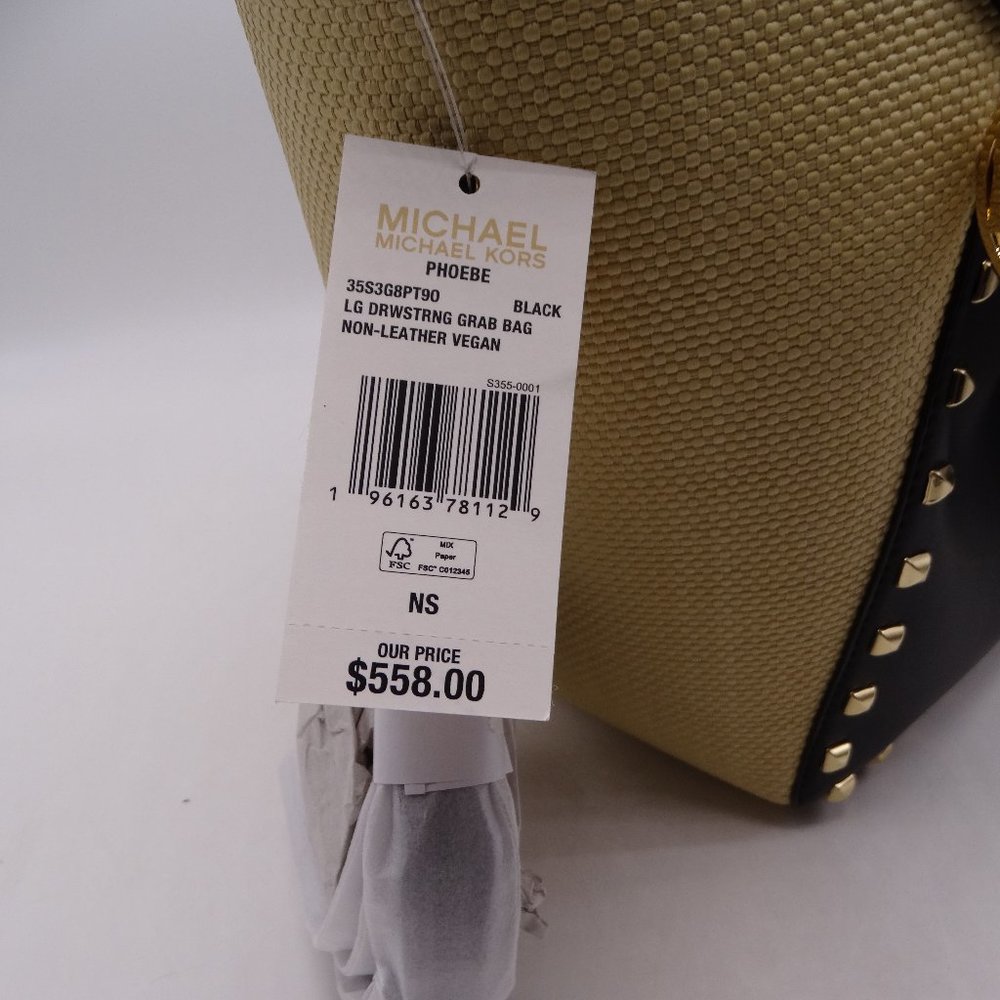 Phoebe Black  Large Faux Leather Bucket Bag & Wallet New Retail Set 856 - Picture 7 of 9